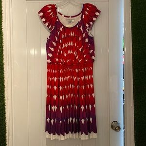 Maggy London printed, short, flair, dress, size 4